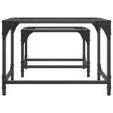 Nesting Coffee Tables 2 pcs with Transparent Glass Top Steel 845982
