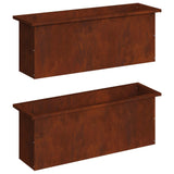 Garden Planter with LED 2 pcs Rusty 30 x 100 x 30 cm 8008125