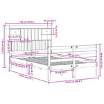 ZNTS Bookcase Bed without Mattress White 120x190 cm Small Double Solid Wood Pine 3321927