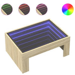 ZNTS Coffee Table with Infinity LED Sonoma Oak 70x50x30 cm 847611