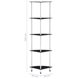 Shelf Black Tempered glass 30x30x130 cm Shelf Square Modern 249521