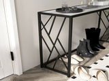 Console Table, Industrial Sofa Table with Metal Frame for Living Room, Hallway, 120 cm, Grey T3398P329966