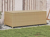 Garden Storage Box Mix Beige 190L Poly Rattan 365323
