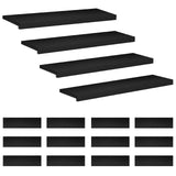 Stair Treads 16 pcs 90 x 25 x 2 cm Black Solid Beech Wood 3446462