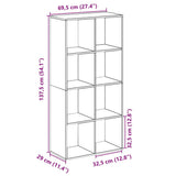 Room Divider Bookcase Grey Sonoma 69.5x29x137.5 cm Engineered Wood 858026
