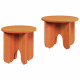 Coffee Table 2 pcs Wax Brown Solid Pine wood 873555