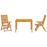 Garden Dining Set Folding 3 pcs Brown Solid Acacia Wood 3375632
