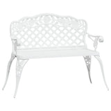 Garden Bench White Cast Aluminium, Cast Iron 108 cm width 317742