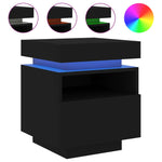 ZNTS Bedside Cabinets with LED Lights 2 pcs Black 40x39x48.5 cm 836787