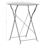 3 Piece Bistro Set Steel Grey 44355