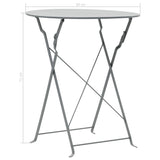 3 Piece Bistro Set Steel Grey 44355