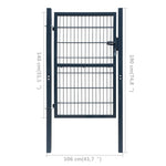 2D Fence Gate Anthracite Grey 106 x 190 cm 141743