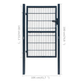 2D Fence Gate Anthracite Grey 106 x 190 cm 141743