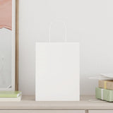Paper Bags 250 pcs with Handles White 21x11x28 cm 4101615