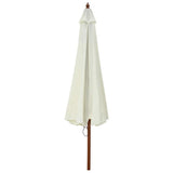 Garden Parasol with Wooden Pole 330 cm Sand White 47212