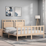 ZNTS Bed Frame without Mattress King Size Solid Wood Pine 3192171