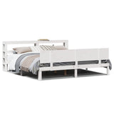 Bed Frame with Headboard without Mattress White 200x200 cm 3306095