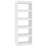 Book Cabinet/Room Divider White 60x30x166 cm Engineered Wood 811673