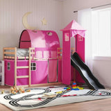 Bunk Bed without Mattress with Slide and Curtains Pink 90x200 cm 3284163