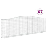Arched Gabion Baskets 7 pcs 400x30x120/140 cm Galvanised Iron 3145844