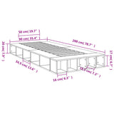 Bed Frame without Mattress Smoked Oak 90x200 cm 3280521