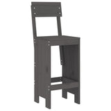 5 Piece Garden Bar Set Grey Solid Wood Pine 3157807