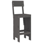 7 Piece Garden Bar Set Grey Solid Wood Pine 3157813