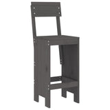 7 Piece Garden Bar Set Grey Solid Wood Pine 3157813