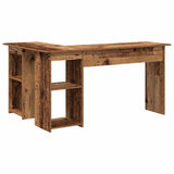 Desk with Shelf Old Wood 142 x 102 x 73 cm Engineered Wood 869296