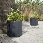 ZNTS Garden Planter 2 pcs Anthracite Hexagon 46x40x45 cm Steel 851113