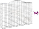 Arched Gabion Baskets 2 pcs 200x50x180/200 cm Galvanised Iron 3146404