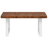 Basin Shelf Wall Mounted Steel and Solid Wood Oak 3302400