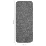 Anti Slip Stair Mats 15 pcs 60x25 cm Grey Rectangular 340396