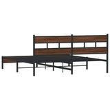 ZNTS Metal Bed Frame without Mattress Brown Oak 200x200 cm 3308511