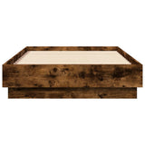 Bed Frame without Mattress with LED Lights Smoked Oak 75x190 cm Small Single 839550