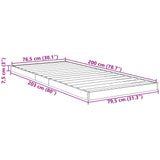Floor Bed Frame Old Wood 80 x 200 cm Engineered Wood 893538