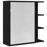 Bathroom Mirror Cabinet with Door Black Oak 62.5 x 20.5 x 64 cm 862523
