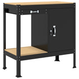 Workbench Black 90 x 49 x 91 cm Engineered Wood and Metal 42020134