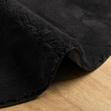 Rug HUARTE Short Pile Soft and Washable Black 100 cm 375123