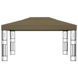 Gazebo with LED String Lights 3x4 m Taupe Fabric 3070331
