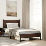 Metal Bed Frame without Mattress Brown Oak 100x190 cm 4007934