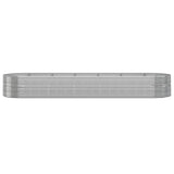 Garden Raised Bed Powder-coated Steel 510x140x68 cm Silver 319117