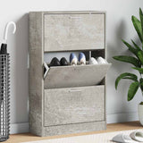 Shoe Cabinet Concrete Grey 63x24x103 cm Engineered Wood 342553