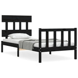 Bed Frame without Mattress Black 100x200 cm Solid Wood Pine 3193330