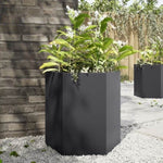 ZNTS Garden Planter 2 pcs Black Hexagon 46x40x45 cm Steel 851109