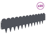 Lawn Edging 20 pcs 103 x 25 cm Steel Anthracite 8008700