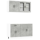 ZNTS 4 Piece Kitchen Cabinet Set Kalmar Concrete Grey Engineered Wood 3314855