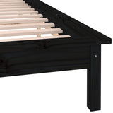 LED Bed Frame without Mattress Black 120x190 cm Small Double Solid Wood 820645