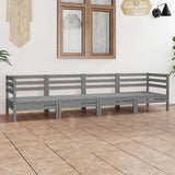 4 Piece Garden Lounge Set Grey Solid Pinewood 3082504