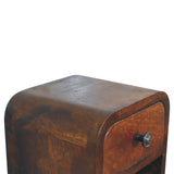 Extra Mini Curved Chestnut Bedside with Open Slot IN3891